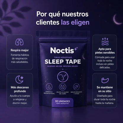 Tiras Bucales Anti-Ronquidos para un Mejor Descanso (30 uds.) | NoctisTape™